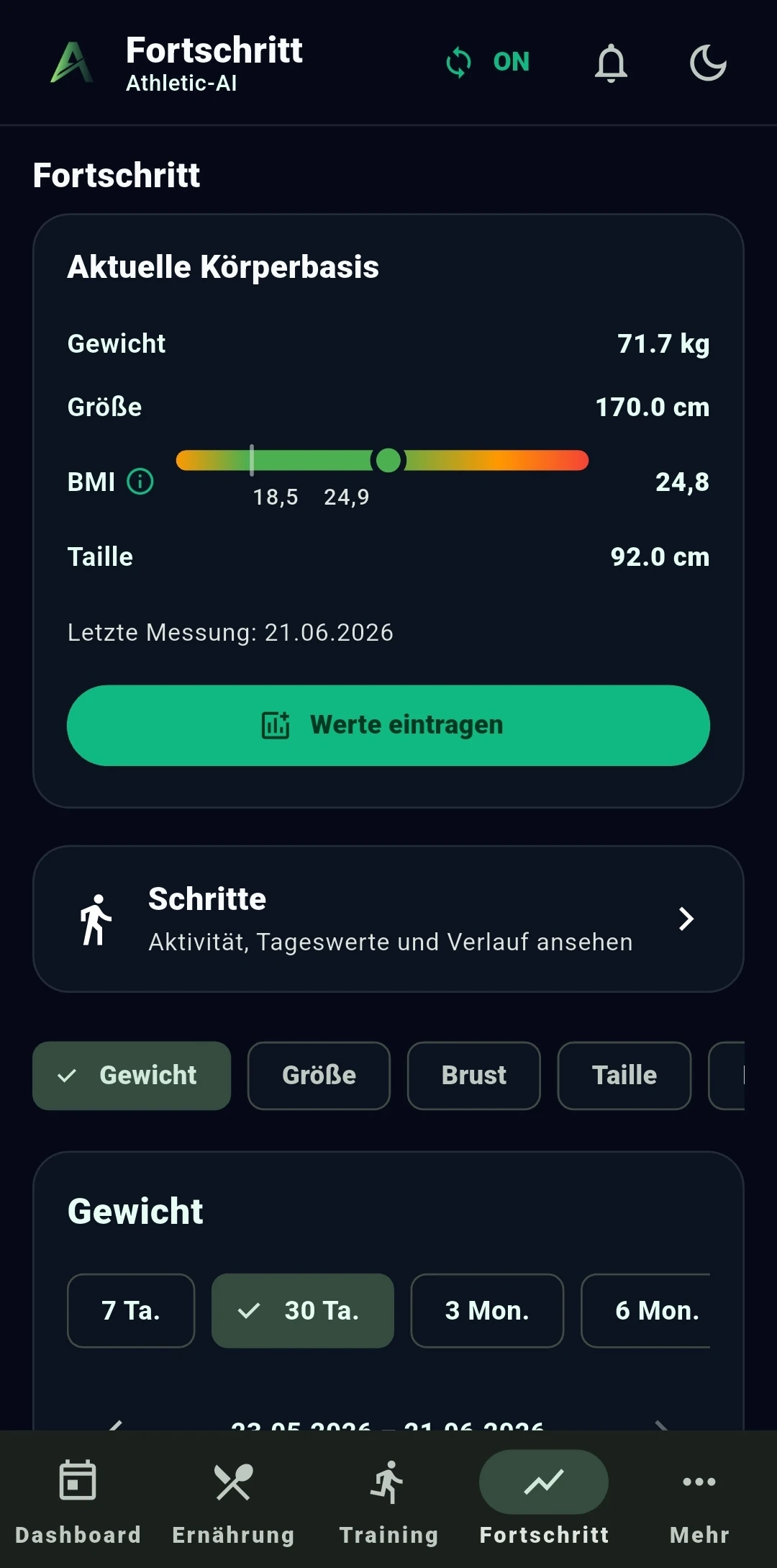 Fortschritt Dark Mode